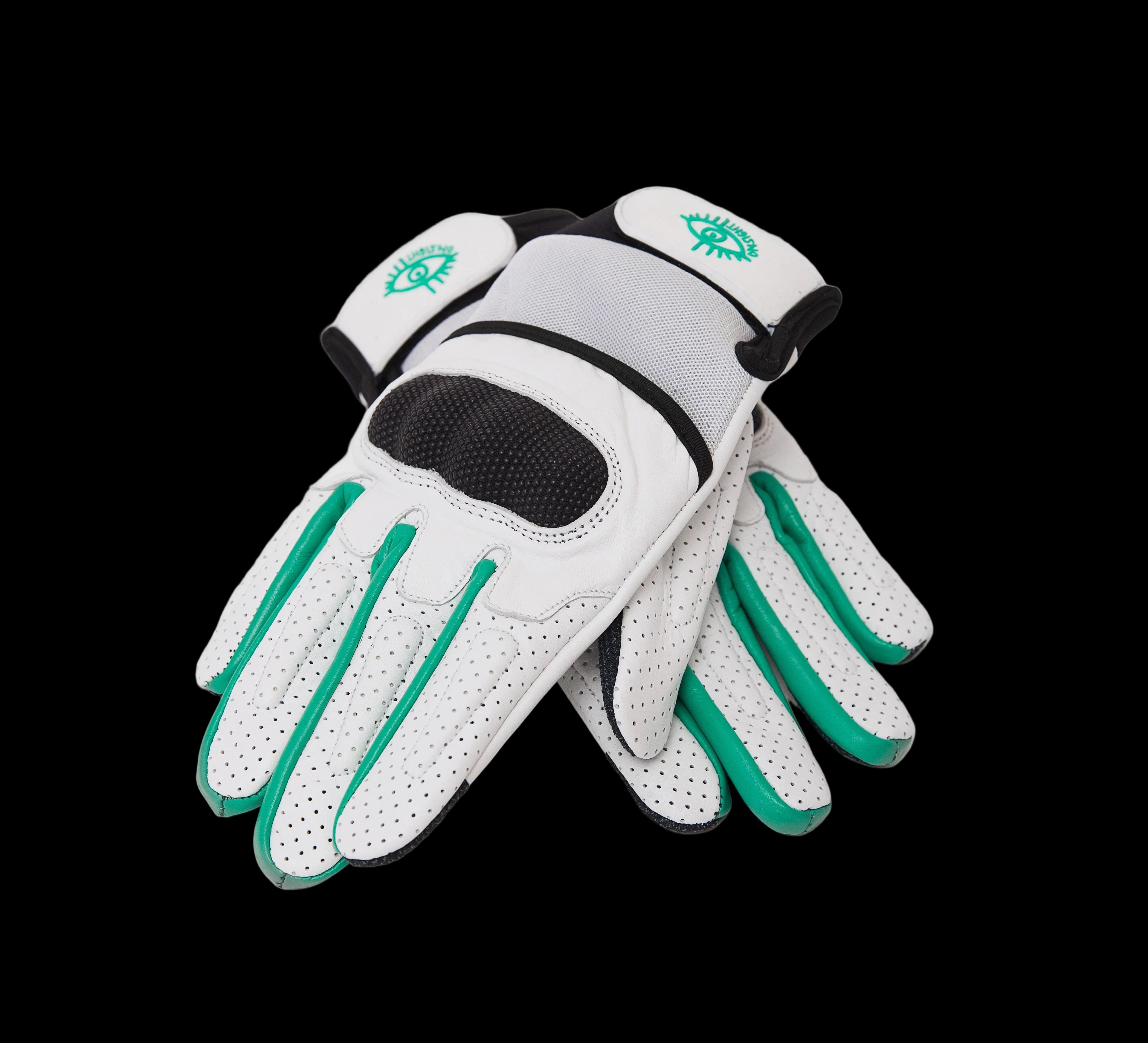 White/Teal Gloves